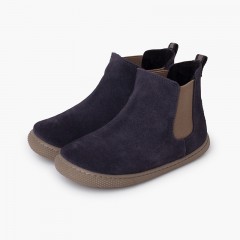 Botas barefoot serraje tipo chelsea Azul Marino