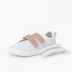 Zapatillas barefoot tiras adherentes intercambiables Blanco y Rosa