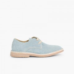 Zapato Blucher Tela de Saco Azul