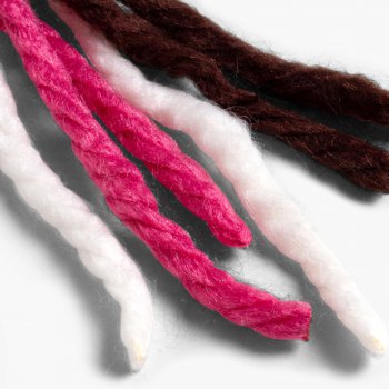 Pack de seis cordones para el pelo de niña en lana de colores agua. MX008