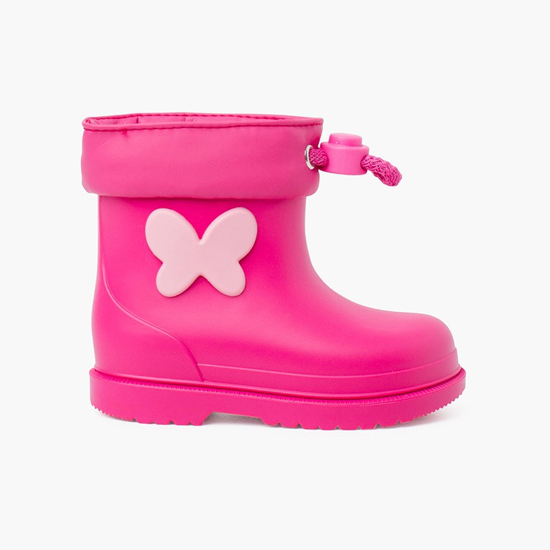 Zapatos Zapatos para niña Botas Lindas botas de lluvia rosas para niños pequeños con mariposas 