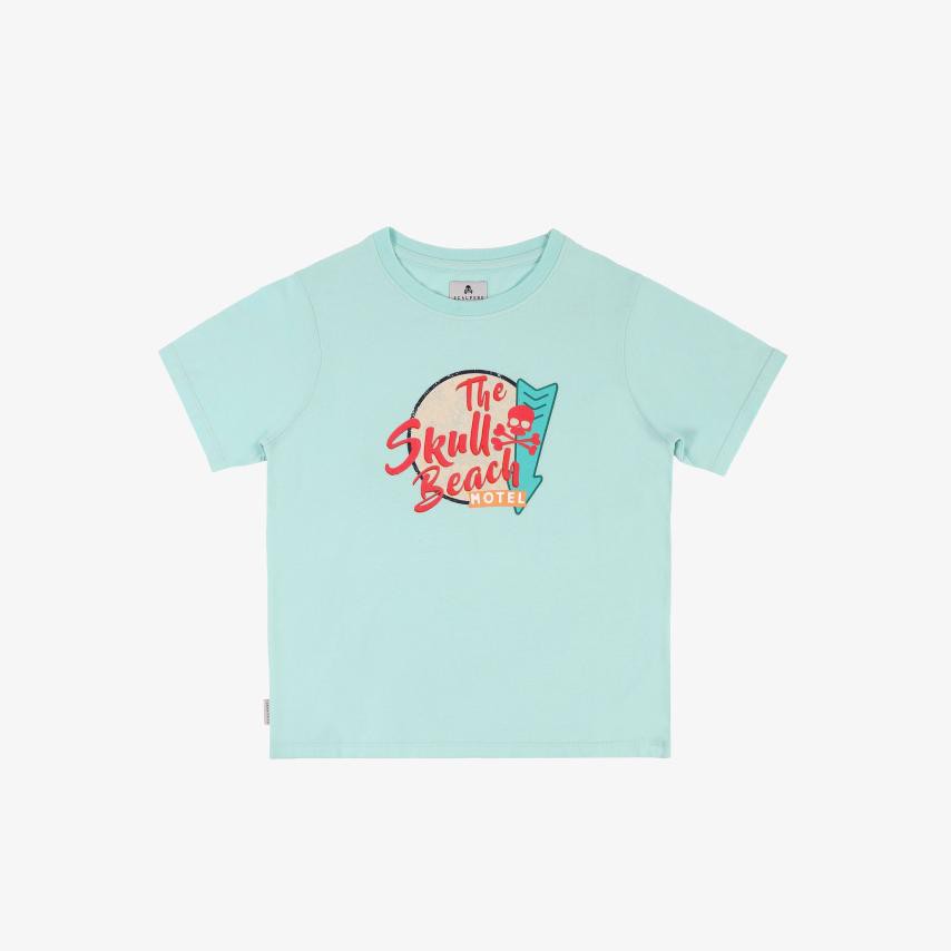 Camiseta niños manga corta print frontal azul Scalpers