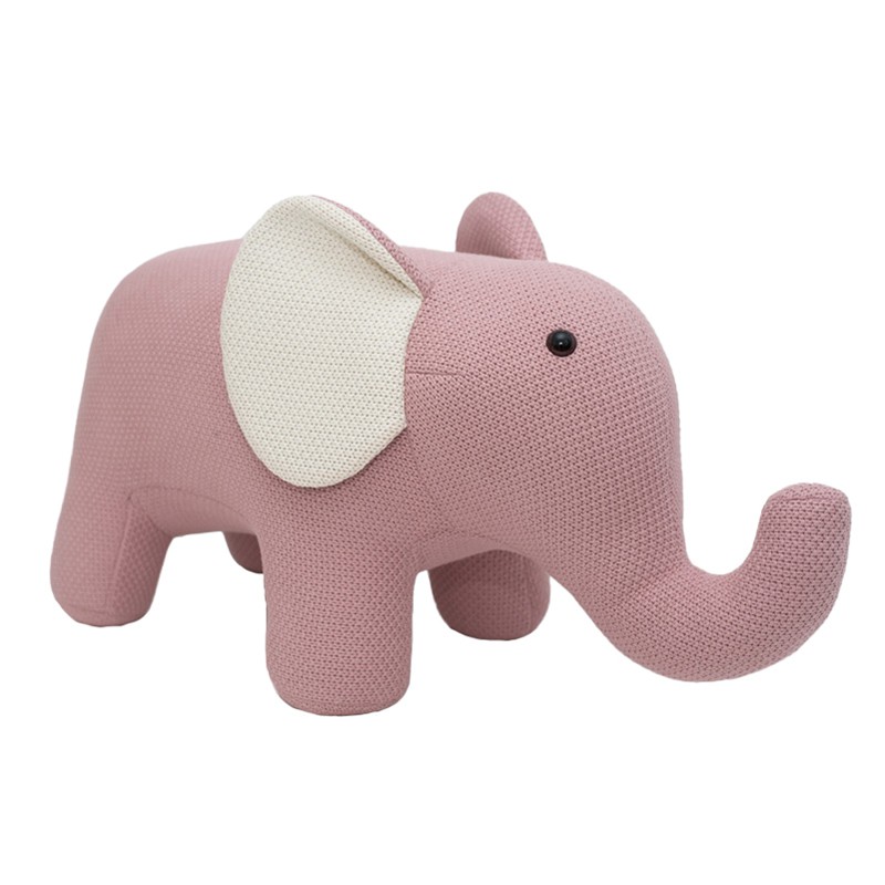 Peluche elefante maxi de algodón 100% rosa Crochetts
