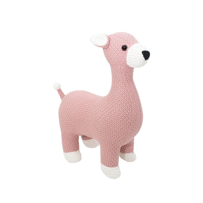 Peluche ciervo maxi de algodón 100% rosa Crochetts