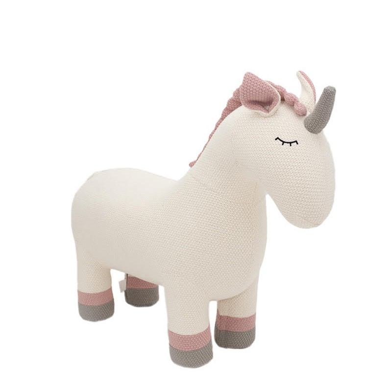 Peluche unicornio maxi de algodón 100% blanco Crochetts
