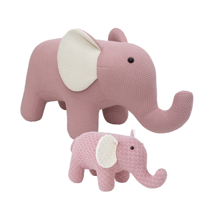 Pack peluches elefantes de algodón 100% rosa Crochetts